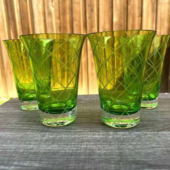 Neiman Marcus Cut-Glass Design Pitcher and Glasses Set-Made in Poland-Rare FInd - Picture 3 of 12